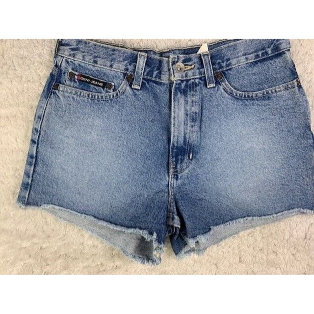 DKNY Size 8 Womens Jean Shorts Cut Offs Mid Rise Shortie Cotton